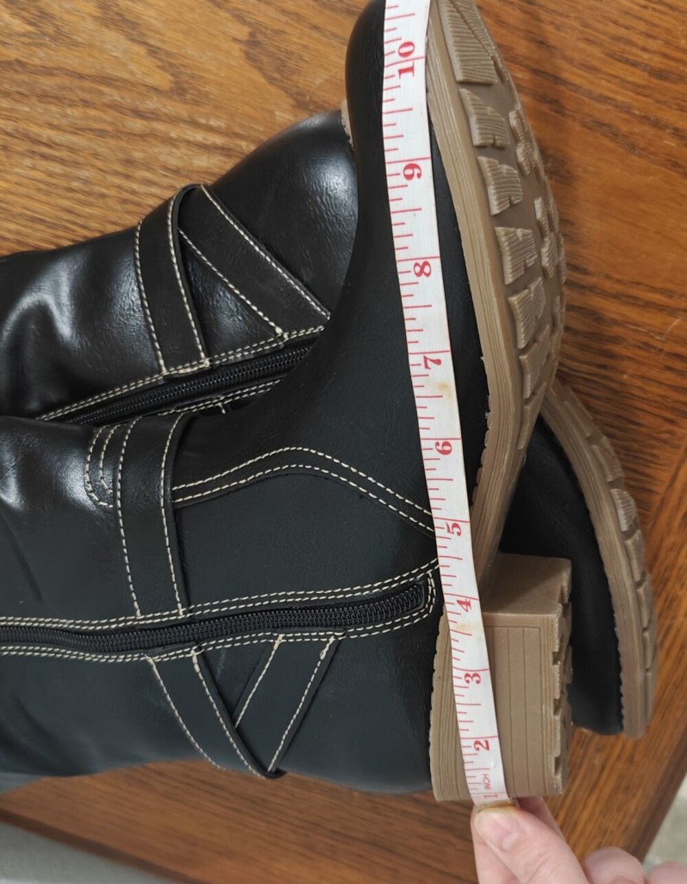 St. John's Bay Black Boots Knee High Doral block Heel Size 9 - Picture 6 of 8
